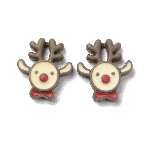 

PandaHall Christmas Theme Opaque Resin Cabochons, DIY Accessories, Deer, Coffee, 27.5x24.5x7mm Resin Deer Brown