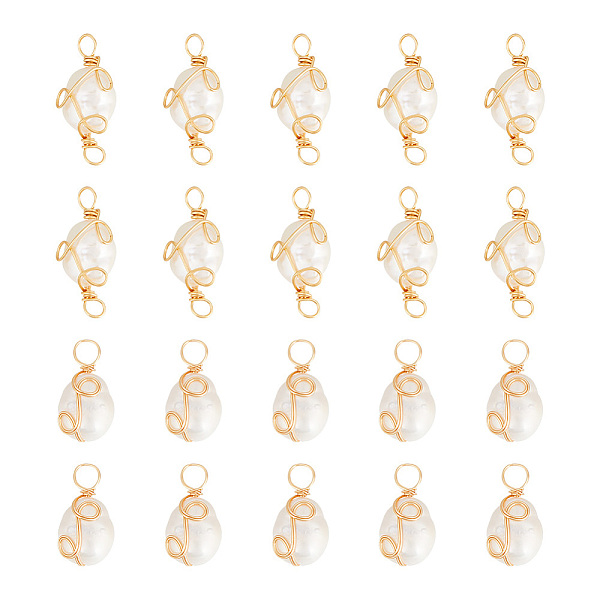 

PandaHall HOBBIESAY DIY Jewelry Making Finding Kit, Including Grade AA Natural Pearl Pendants & Connector Charms, with Copper Wire Wrapped...
