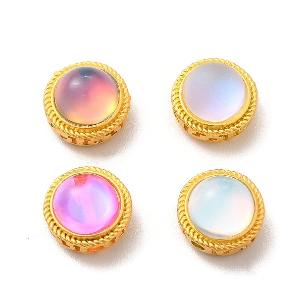

PandaHall Alloy Beads, with Glass, Lead Free & Cadmium Free, Matter Gold Color, Half Round, Mixed Color, 11x8mm, Hole: 2mm Alloy+Glass Half..., Multicolor