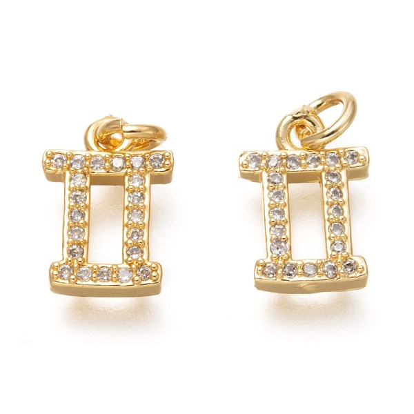 

PandaHall Brass Micro Pave Clear Cubic Zirconia Pendants, Real 18K Gold Plated, with Jump Rings, 12 Constellations, Cadmium Free & Lead Free...