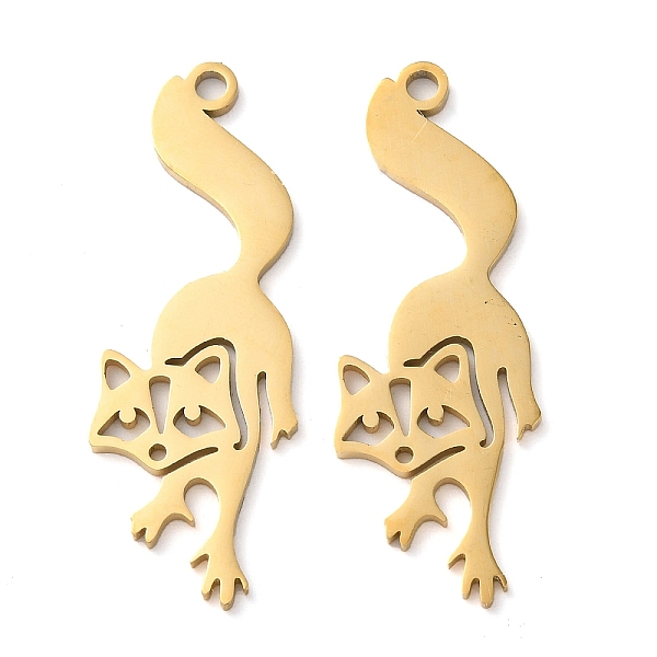 

PandaHall 304 Stainless Steel Pendants, Fox Charms, Golden, 41x19.5x1.5mm, Hole: 2mm 304 Stainless Steel Fox