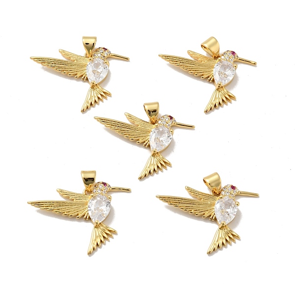 

PandaHall Bird Brass Micro Pave Clear Cubic Zirconia Pendants, Cadmium Free & Nickel Free & Lead Free, Real 18K Gold Plated, 19.5x27.5x4mm...