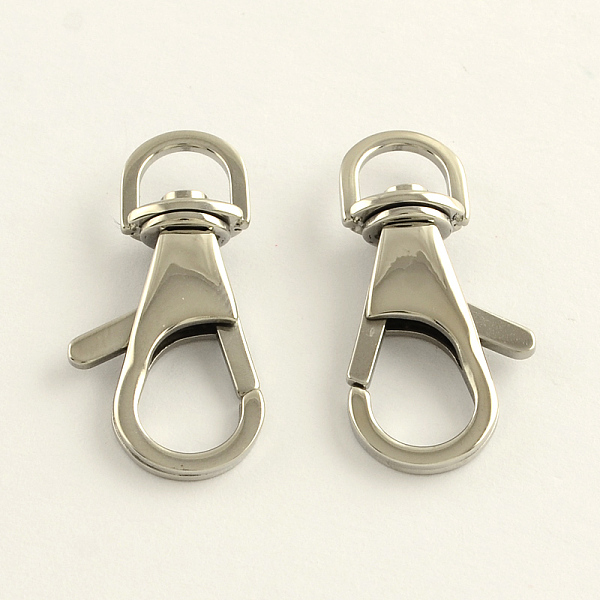 

PandaHall 304 Stainless Steel Swivel Snap Hook Clasps, Stainless Steel Color, 9mm 304 Stainless Steel