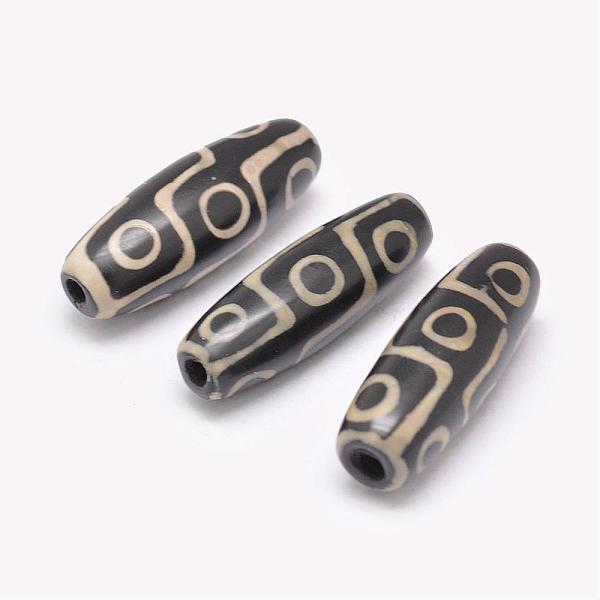 

PandaHall Tibetan Style 9-Eye dZi Beads , Natural Agate Beads, Dyed & Heated, Rice, Black, 29~30x9~11mm, Hole: 2.5~3mm Tibetan Agate Rice...