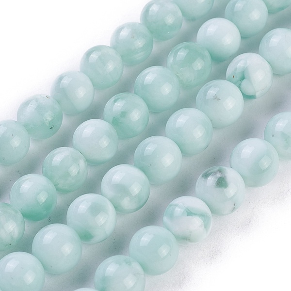 

PandaHall Natural Glass Beads Strands, Aqua Blue, Round, 6mm, Hole: 1mm, about 64~67pcs/strand, 15.3 inch~15.75 inch(39~40cm) Natural Glass...