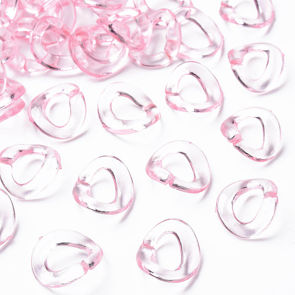 

PandaHall Transparent Acrylic Linking Rings, Quick Link Connectors, for Cable Chains Making, Twisted Oval, Pink, 19x16.5x2.5mm, Inner...