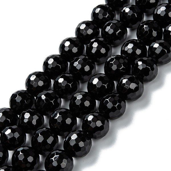 

PandaHall Natural Black Onyx Beads Strands, Dyed & Heated, Faceted, Round, 10mm, Hole: 2mm, about 39pcs/strand, 14.76 inch(37.5cm) Black...
