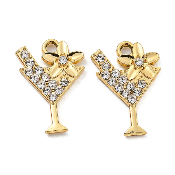 

PandaHall UV Plating Alloy Rhinestone Pendants, Cup, Golden, 19.5x13.5x2.5mm, Hole: 1.8mm Alloy+Rhinestone Others Clear