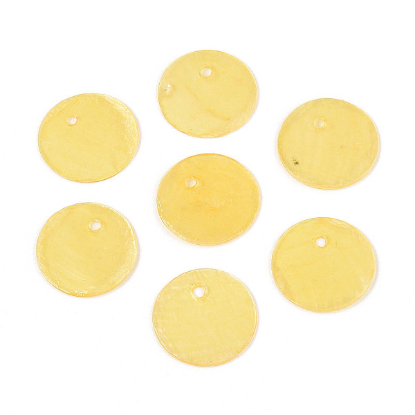 Spray Painted Natural Capiz Shell Disc Charms