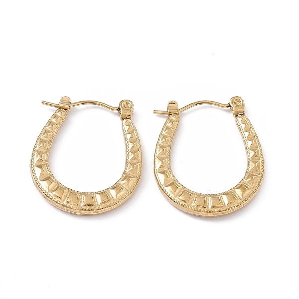 

PandaHall 304 Stainless Steel Horseshoe Hoop Earrings for Women, Golden, 23.5x19x2.5mm, Pin: 0.7mm 304 Stainless Steel