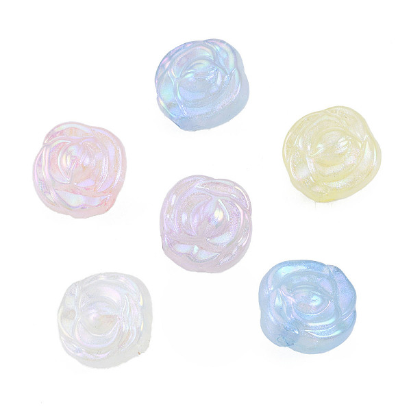 

PandaHall Rainbow Iridescent Plating Acrylic Beads, Glitter Beads, Flower, Mixed Color, 16x16x10mm, Hole: 2mm Acrylic Flower Multicolor