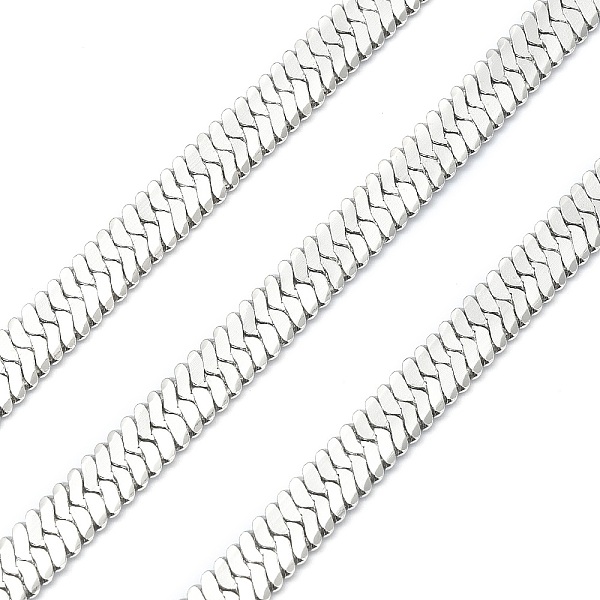 

PandaHall 304 Stainless Steel Herringbone Chains, Soldered, with Spool, Stainless Steel Color, 6x1mm 304 Stainless Steel