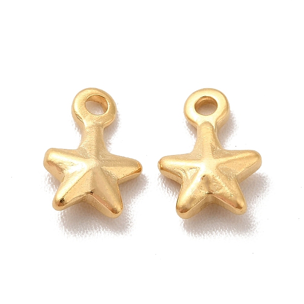 

PandaHall Brass Charms, Cadmium Free & Lead Free, Star Charm, Real 24K Gold Plated, 7x5x2mm, Hole: 0.5mm Brass Star