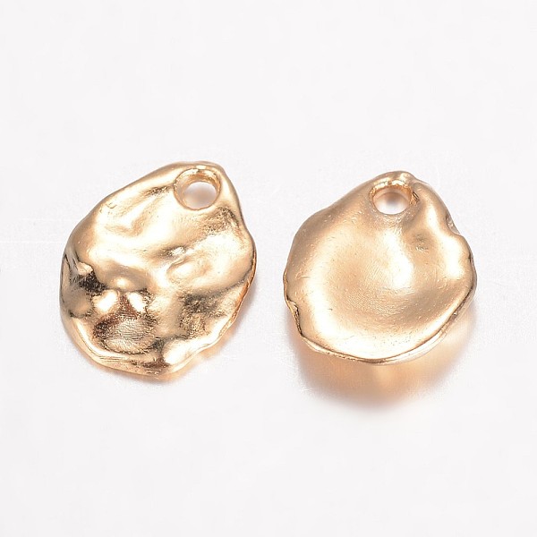 

PandaHall Alloy Hammered Charms, teardrop, Golden, 11x9x2mm, Hole: 1.5mm Alloy Teardrop