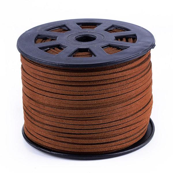 

PandaHall Faux Suede Cords, Faux Suede Lace, Saddle Brown, 1/8 inch(3mm)x1.5mm, about 100yards/roll(91.44m/roll), 300 feet/roll Faux Suede...
