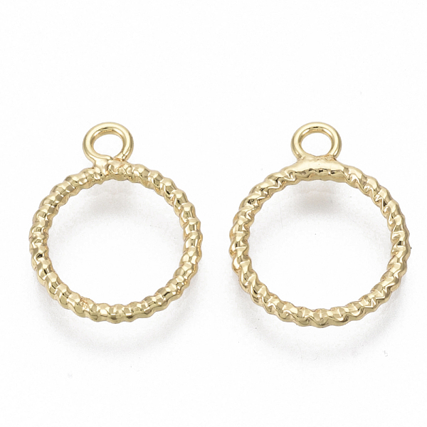 

PandaHall Brass Pendants, Nickel Free, Round Ring, Real 18K Gold Plated, 15x11.5x1mm, Hole: 1.8mm Brass Ring