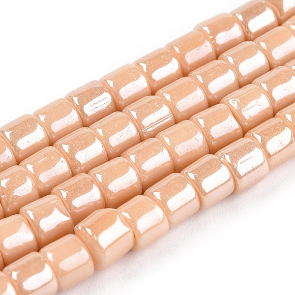 

PandaHall Opaque Glass Bead Strands, Pearl Luster Plated, Column, Navajo White, 5~5.5x4~4.5mm, Hole: 1.4mm, about 95~99pcs/strand, 15.28...