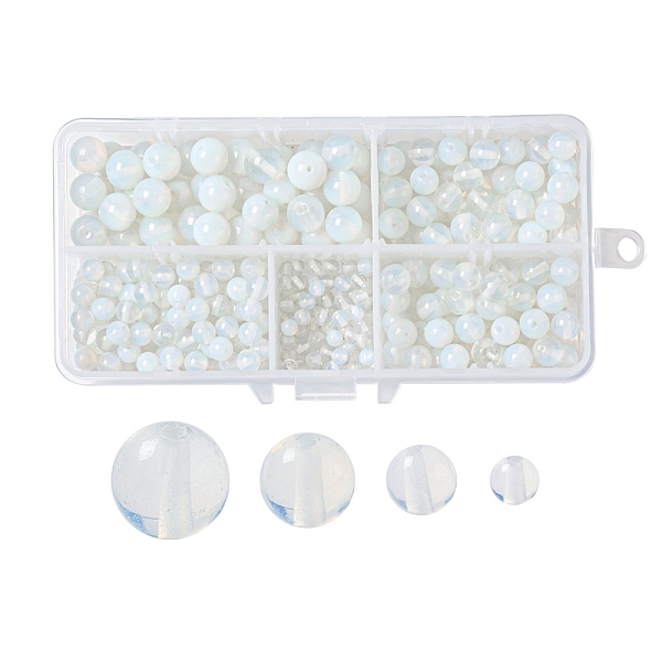 340pcs 4 Tailles De Perles D'opalite