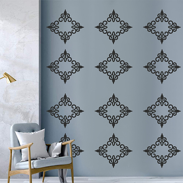 

PandaHall CREATCABIN Acrylic Self Adhesive Furniture Films, For Mirror Wall Stickers Decorative, Flower, Black, 69x69x0.8mm, 10pcs/set...
