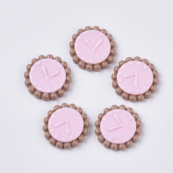 

PandaHall Resin Cabochons, Clock, Pink, 19x19x5mm Resin Clock Pink
