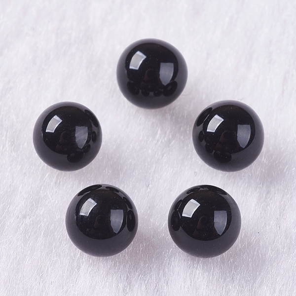 

PandaHall Natural Black Onyx Beads, Gemstone Sphere, Undrilled/No Hole, Dyed, Round, 5mm Black Onyx Round
