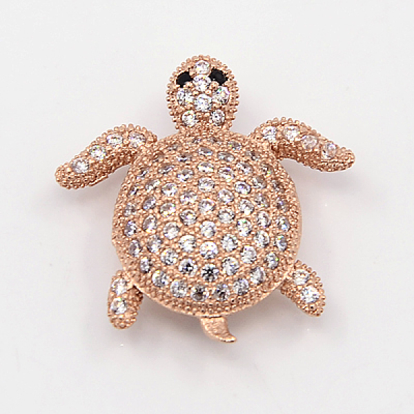 

PandaHall Brass Micro Pave Cubic Zirconia Beads, Hollow Tortoise Beads, Lead Free & Nickel Free & Cadmium Free, Rose Gold, 20x19x6mm, Hole...