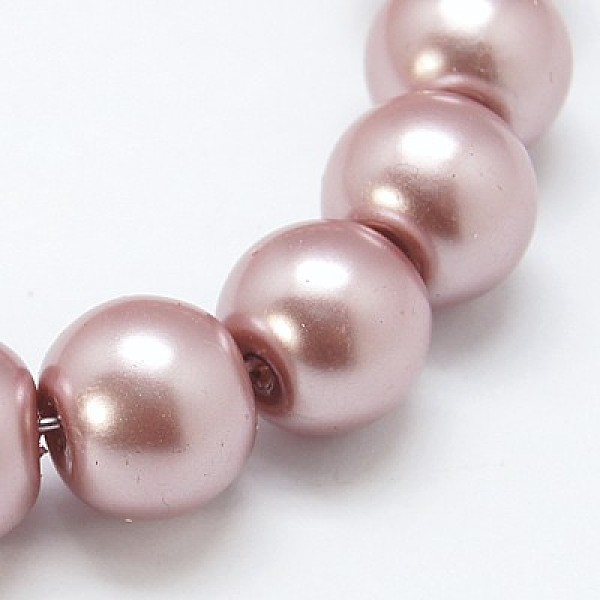 

PandaHall Glass Pearl Beads Strands, Pearlized, Round, Rosy Brown, Size: about 3~4mm in diameter, hole: 1mm, about 220~230pcs/str Glass...