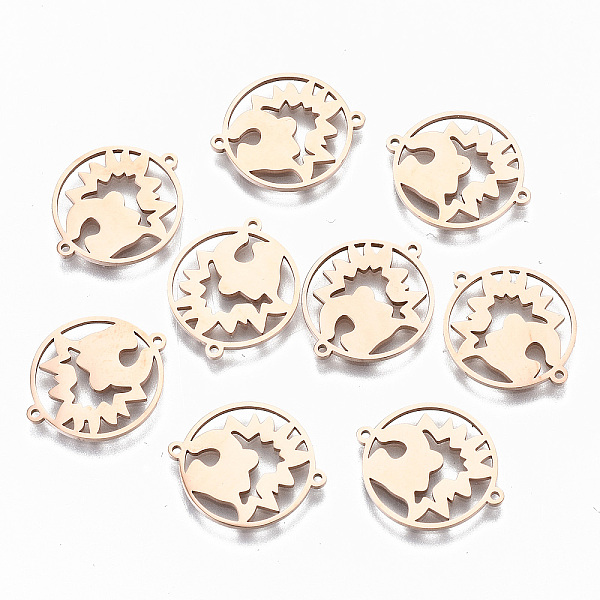 

PandaHall 304 Stainless Steel Links Connectors, Laser Cut, Rose Gold, 15x18x1mm, Hole: 0.8mm 304 Stainless Steel Others