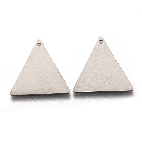 

PandaHall 304 Stainless Steel Pendants, Stamping Blank Tag, Laser Cut, Double Side Drawbench Effect, Triangle, Stainless Steel Color...