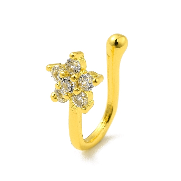 

PandaHall Clear Cubic Zirconia Star Clip on Nose Rings, Brass Nose Cuff Non Piercing Jewelry for Women Men, Golden, 10.5mm Brass+Cubic...