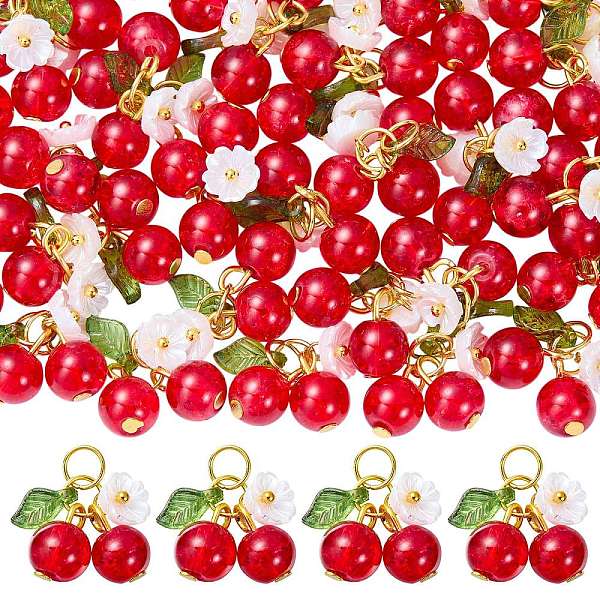 50Pcs Glass Pendants