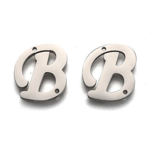 

PandaHall 304 Stainless Steel Links Connectors, Letter, Letter.B, 15.5x14x1.5mm, Hole: 0.9mm 304 Stainless Steel Letter B