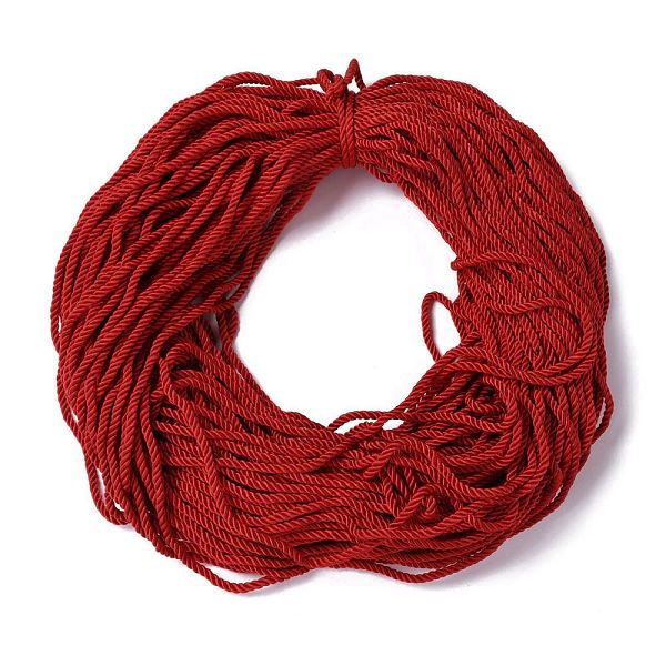 

PandaHall Polyester Cord, Twisted Cord, Red, 5mm, about 97~100m/bundle Polyester Red