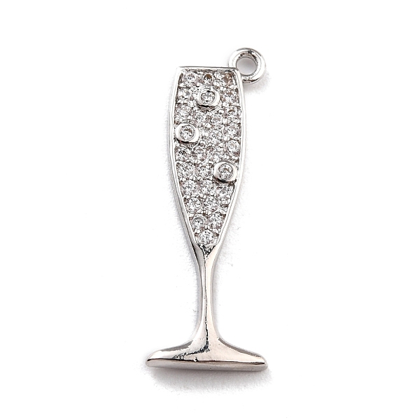 

PandaHall Brass Micro Pave Clear Cubic Zirconia Pendants, Long-Lasting Plated, Goblet, Platinum, 25x9x1.8mm, Hole: 1.2mm Brass+Cubic...