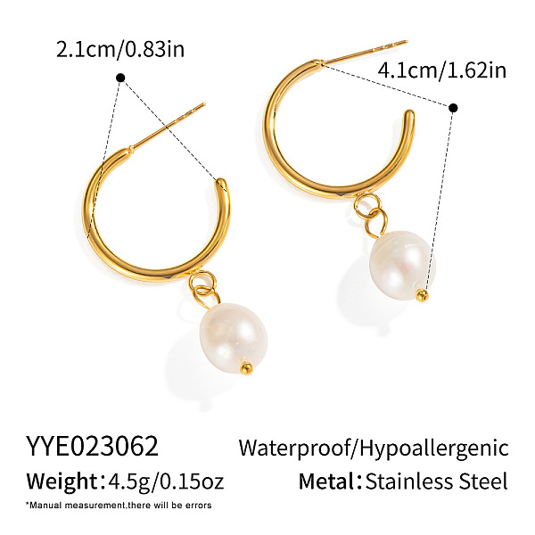 Boucles d'oreilles pendantes rondes en acier inoxydable
