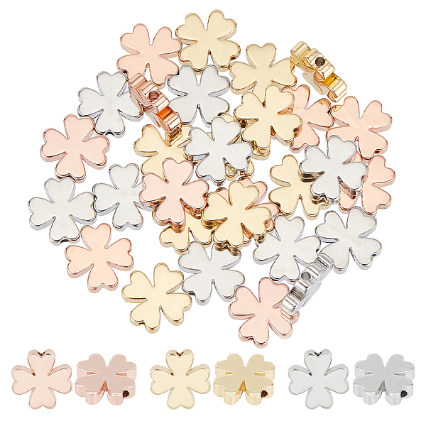 

PandaHall BENECREAT 30Pcs 3 Colors Four Leaf Shape Brass Beads, 0.4x0.4inch Clover Metal Loose Beads for Necklaces, Bracelets and Jewelry...