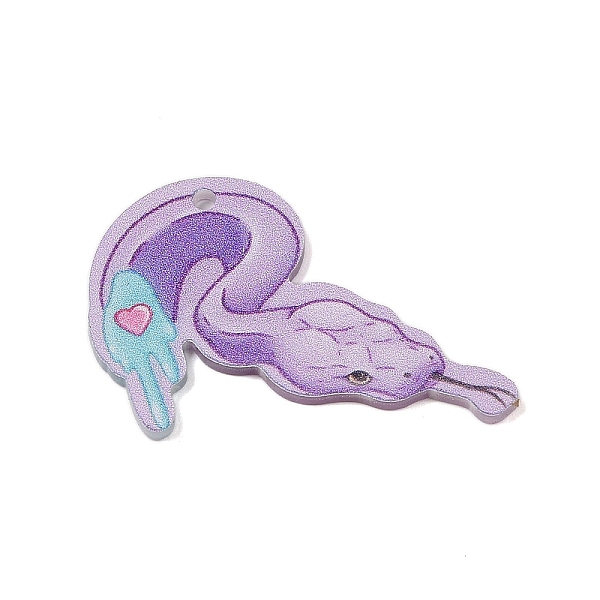 

PandaHall Acrylic Printing Pendants, Snake, 32x42x1.5x2mm Acrylic Snake Purple