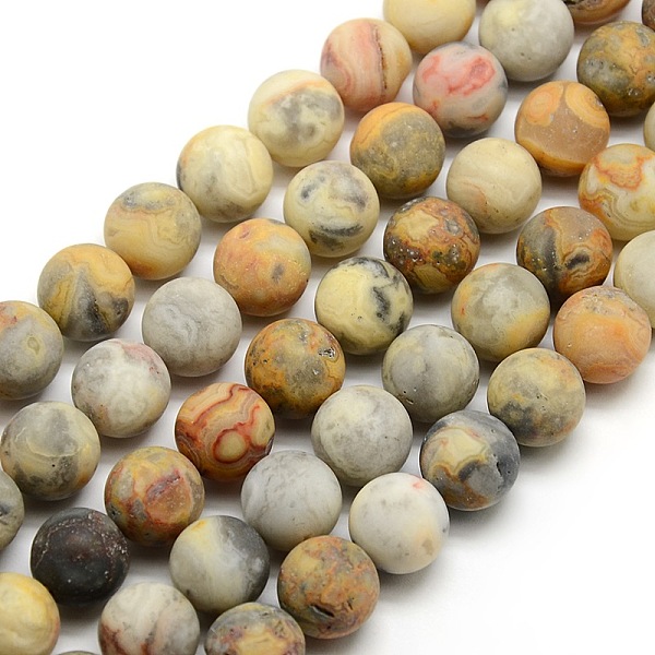 

PandaHall Frosted Natural Crazy Lace Agate Round Bead Strands, Crazy Lace Agate, 10mm, Hole: 1mm, about 37~39pcs/strand, 14.9~15.6 inch...