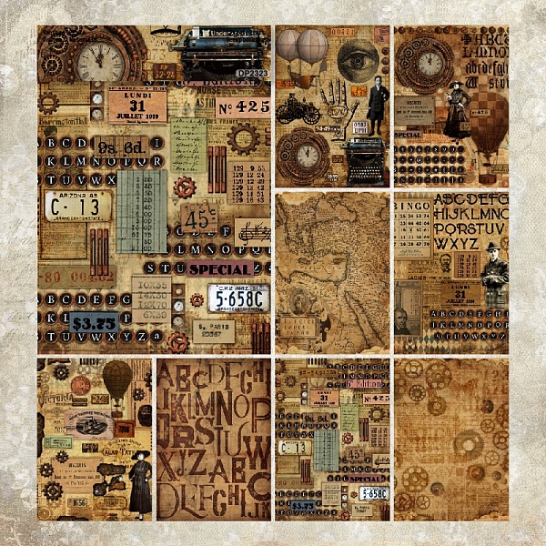 

PandaHall 8 Sheets Vintage Scrapbook Paper Pads, for DIY Album Scrapbook, Background Paper, Diary Decoration, Mixed Color, 210x145mm Paper..., Multicolor