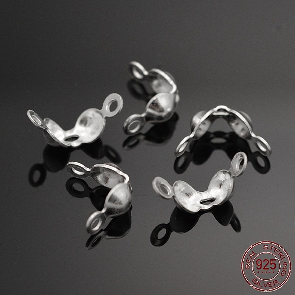 

PandaHall 925 Sterling Silver Bead Tips, Silver, 8x4mm, Hole: 1mm, Inner Diameter: 3mm, Center hole about 0.6mm Sterling Silver