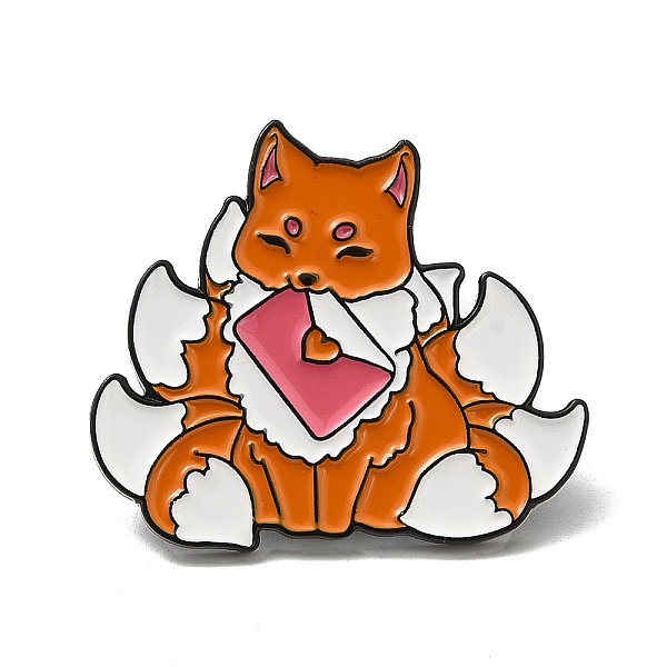 

PandaHall Fox Enamel Pins, Black Alloy Badge for Women, Envelope, 26.5x30.5x1.8mm Alloy+Enamel Envelope