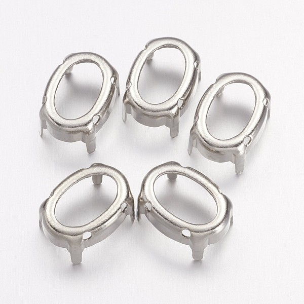 

PandaHall Oval Brass Sew on Prong Settings, Claw Settings for Pointed Back Rhinestone, Open Back Settings, Platinum, 14x10x0.4mm, Fit for...