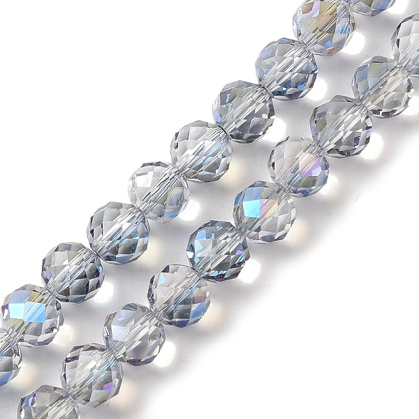 

PandaHall Half Rainbow Plated Electroplate Beads Strands, Faceted, Round, Steel Blue, 8x7.5mm, Hole: 1.2mm, about 67~68pcs/strand...