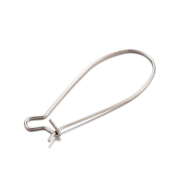 

PandaHall 304 Stainless Steel Hoop Earrings, Stainless Steel Color, 22 Gauge, 33x13.5x0.6mm 304 Stainless Steel