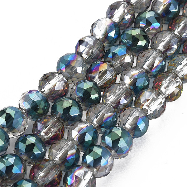

PandaHall Electroplate Transparent Glass Beads Strands, Faceted, Round, Medium Sea Green, 8.5x10mm, Hole: 2mm, about 72pcs/strand, 19.84...