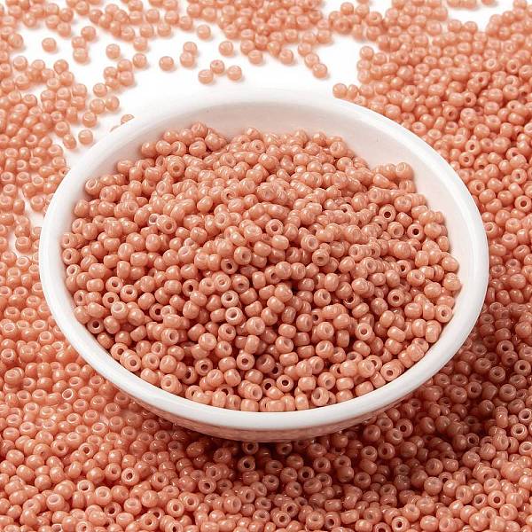 

PandaHall MIYUKI Round Rocailles Beads, Japanese Seed Beads, (RR4462) Duracoat Dyed Opaque Dark Salmon, 8/0, 3mm, Hole: 1mm, about..., Pink
