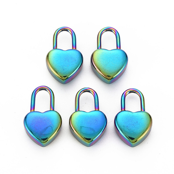 

PandaHall 201 Stainless Steel Pendants, Lock, Rainbow Color, 18.5x11.5x5.5mm, Hole: 4.5x7.5mm 201 Stainless Steel Lock