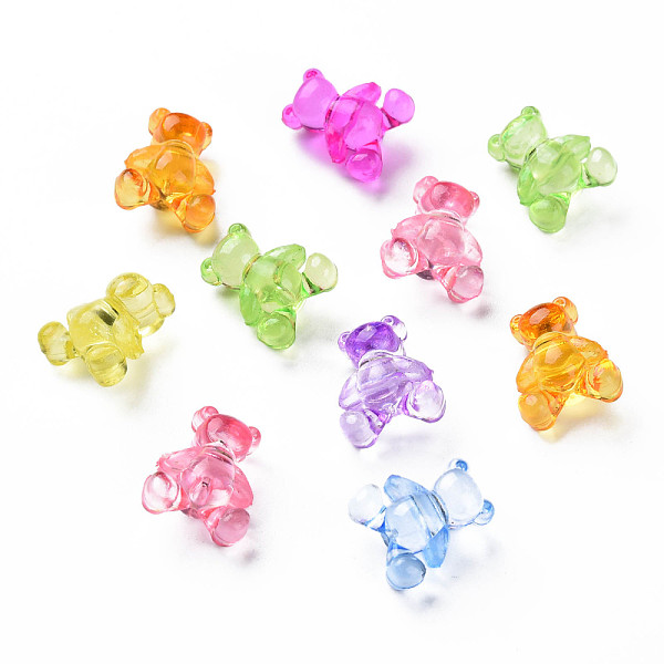 

PandaHall Transparent Acrylic Beads, Bear, Mixed Color, 13.5x11.5x7.5mm, Hole: 2.5mm, about 1085pcs/500g Acrylic Bear Multicolor