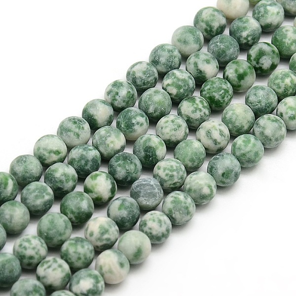 

PandaHall Frosted Natural Green Spot Jasper Round Bead Strands, 8mm, Hole: 1mm, about 47~49pcs/strand, 14.9~15.6 inch Green Spot Jasper...