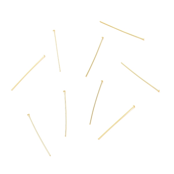

PandaHall Brass Flat Head Pins, Long-Lasting Plated, Real 18K Gold Plated, 25x0.5mm, Head: 1mm Brass